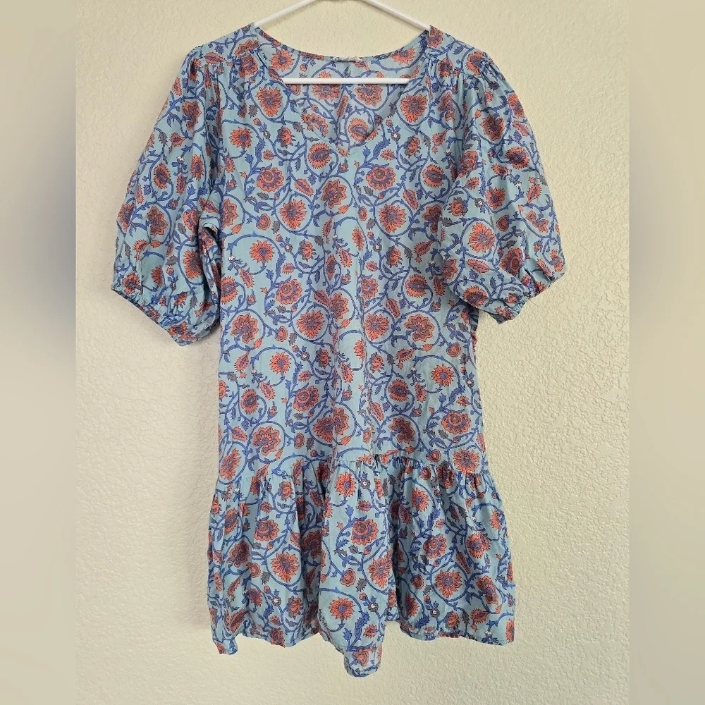 Sundry Viola Floral V Neck Cotton Dress Midi size 2 - Picture 2 of 9